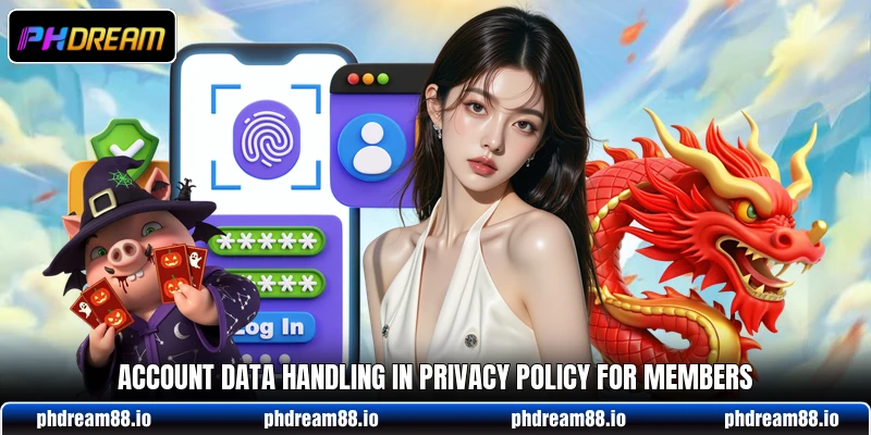 Account data handling in privacy policy for members