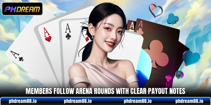 Members follow arena rounds with clear payout notes