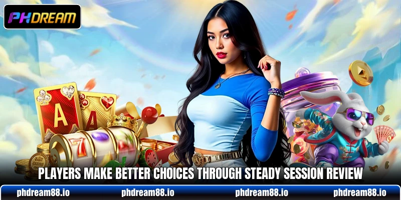 Players make better choices through steady session review Players make better choices through steady session review
