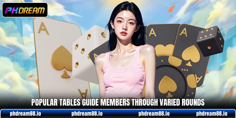 Popular tables guide members through varied rounds Popular tables guide members through varied rounds