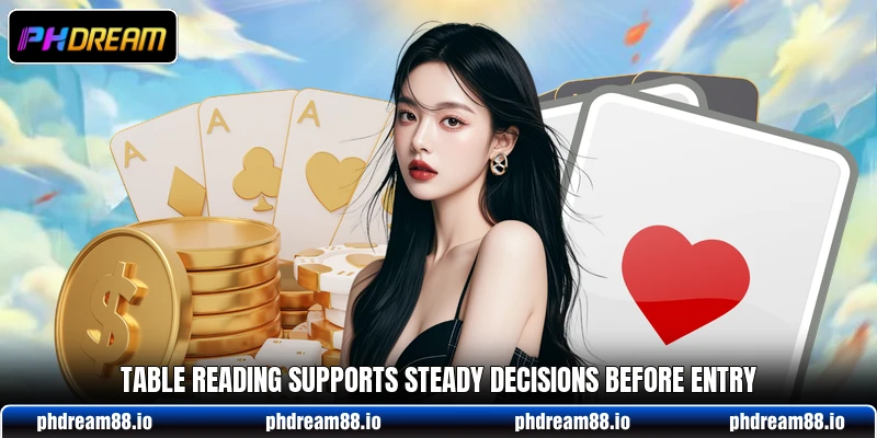 Table reading supports steady decisions before entry Table reading supports steady decisions before entry