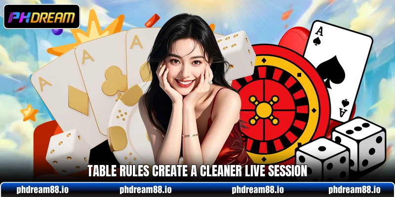Table rules create a cleaner live session Table rules create a cleaner live session